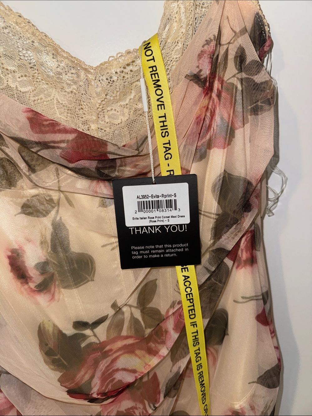 ALIAVA Evita Italian Rose Print Corset Maxi Dress (Rose Print) - Picture 9 of 9